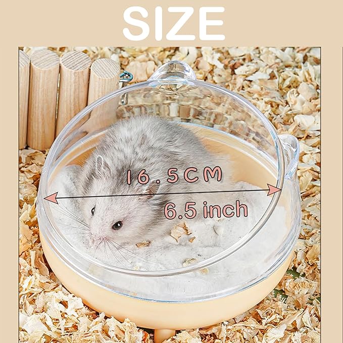 Meow&Woof Hamster Sand Bath Container, Large Sandbox Toilet Gerbil Batheoom, Tiny Chinchilla Dust Bathtub Sand Bath Box for Hamster Cage Accessories 6.5 Inch-White