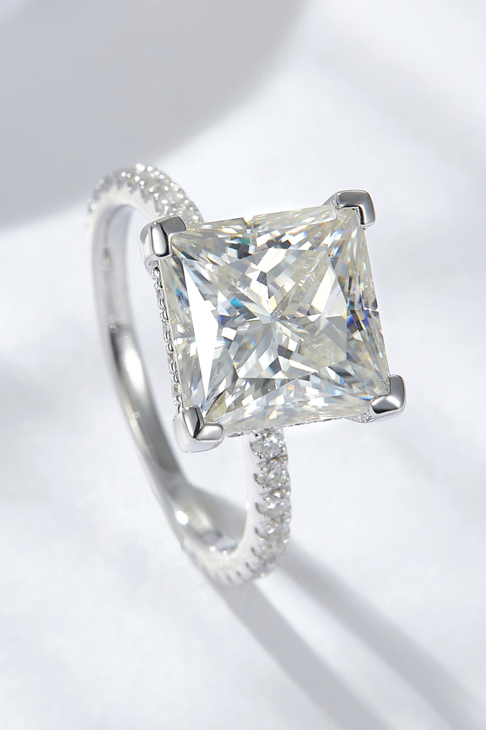 5.52 Carat Radiant-Cut Sparkala™ Ring (Platinum Over Pure Sterling Silver)