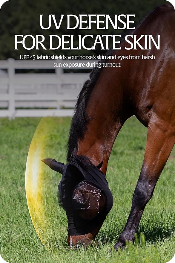 Equinavia Bug Out Fly Mask | Against Flies, Insects, UV Rays - Black - Pony