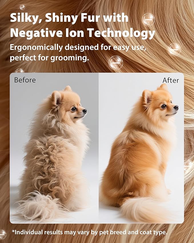 L&W BROS. Hands-Free Dog Dryer – Powerful & Professional Pet Blow Dryer for Small & Medium Dogs & Cats, Adjustable Airflow, Easy Storage, Negative Ion Technology (Gray)