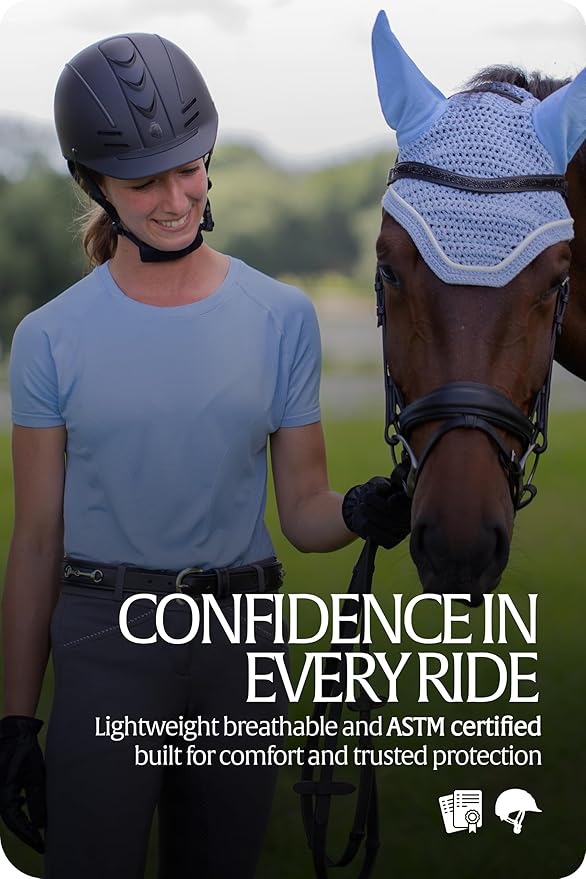 Equinavia Gardian Riding Helmet - Lightweight, Low-Profile Design with Airflow Vents, Easy-Adjust Dial, Removable Coolmax® Liner, ASTM F1163-23/SEI Certified