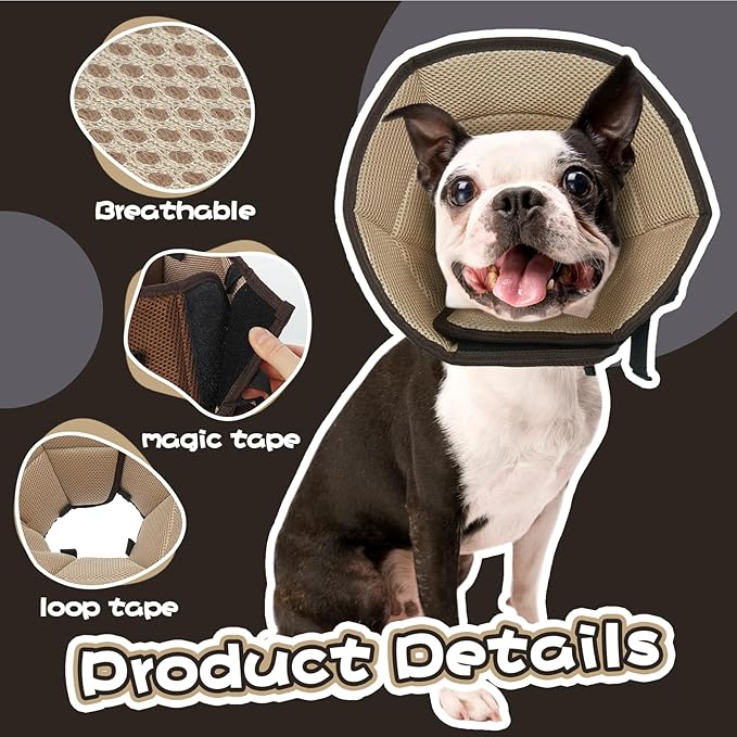 Dog Cone Collar After Surgery, Adjustable Soft Recovery Cone for Small Dogs to Stop Licking, Light-Weight Comfortable Elizabethan Collar for Dogs Anti-Bite Lick Protective Wound