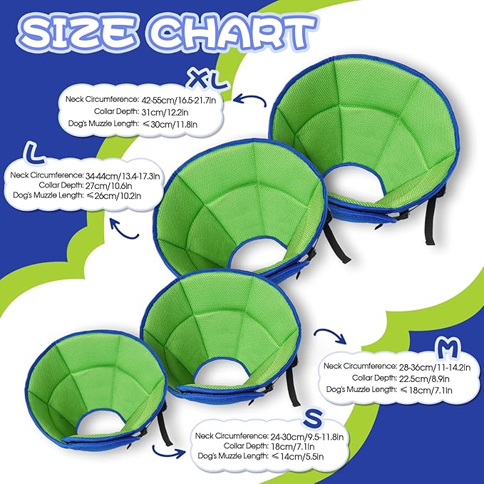 Dog Cone for Large Dogs After Surgery, Soft Dog Cone Collar for Dogs to Stop Licking, Adjustable Comfy E-Collar Alternative Lightweight Post-Surgery Recovery Elizabethan Collar for Pet