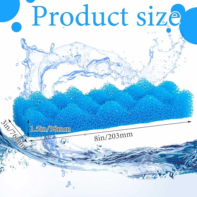 Maxcheck 10 Pack Compatible with 306/307 Blue Bio Sponge Value, Replacement Filter Media Sponge Pads for Aquarium