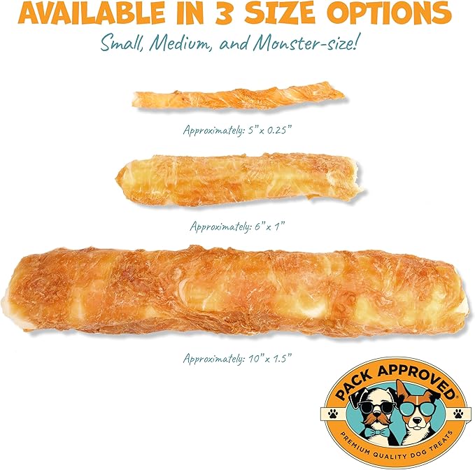 Chicken Wrapped Rawhide Beef Sticks - Long Lasting Chews for Aggressive Chewers - Treats for Large Dogs - XL (Pack of 2)