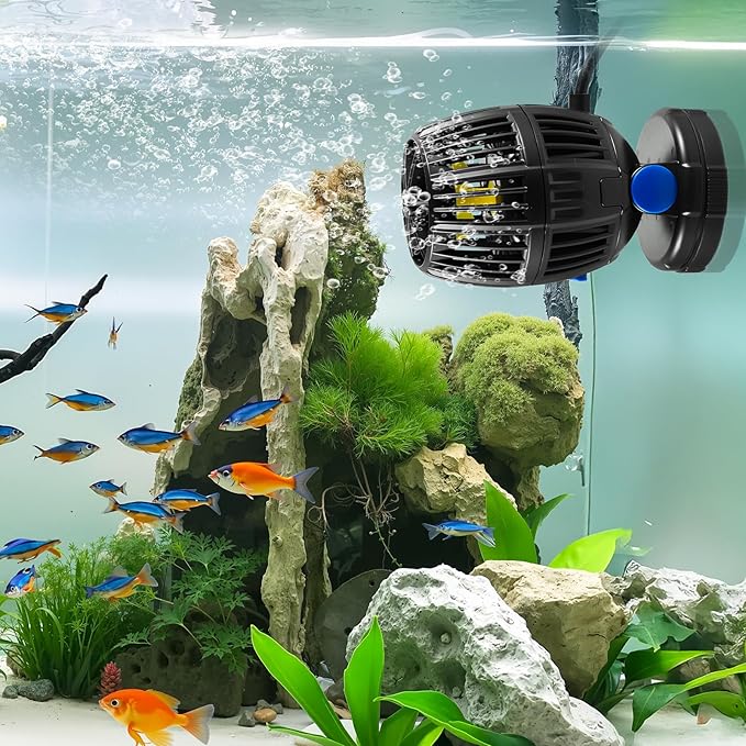 VEVOR Aquarium Wave Maker, 40W, 3963 GPH Quiet and Strong DC Powerhead, Adjustable Fish Tank Circulation Pump with Controller, Strong Magnetic Base, 360° Rotating Wavemaker, for Freshwater Saltwater