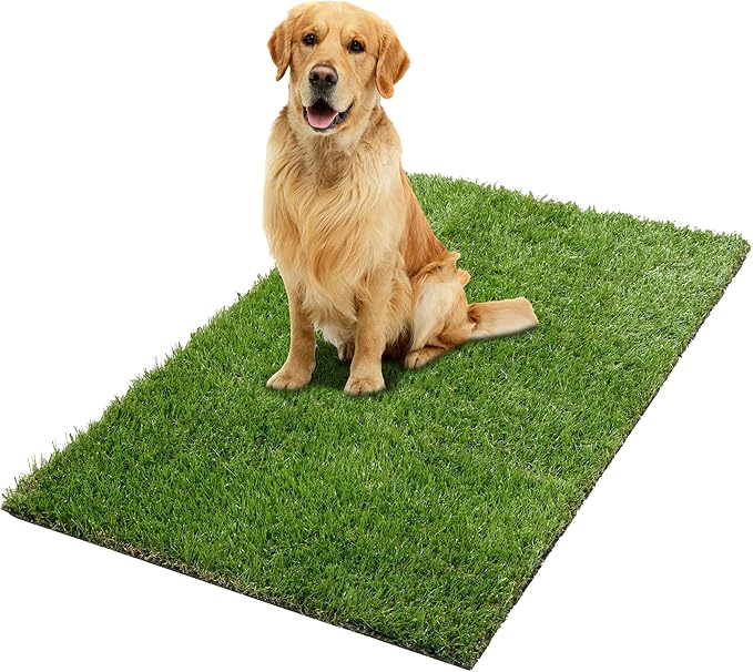 Ottomanson Artificial Grass Puppy Potty Training Pad, 2'7" x 4' Reusable Pee Pad for Small Pets and Dogs