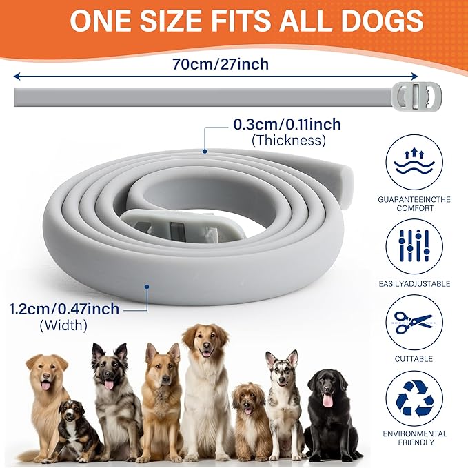4 Pack Flea and Tick Collar for Dogs - 25" Adjustable Collar Fits Dogs, Long-Lasting 24-Month Protection for Small, Medium, and Large Dog – Waterproof Flea Tick Prevention