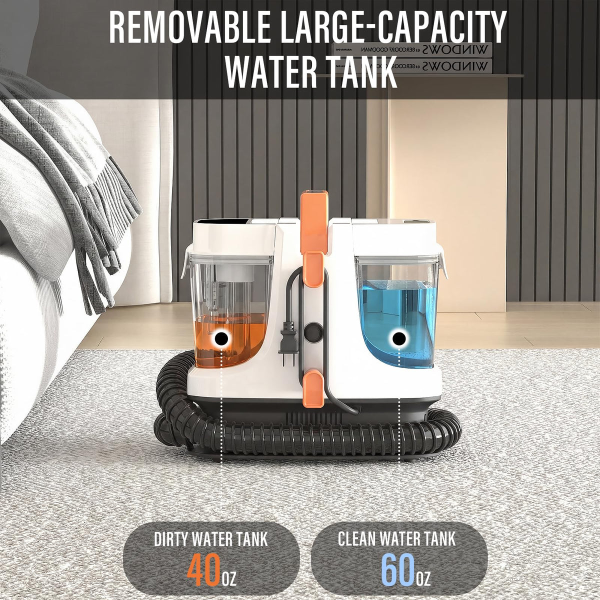 Starrybot Portable Carpet & Upholestery Cleaner Machine for Pets, Spot, Stain,Couch Cleaner Machine with 18Kpa Powerful Suction,Car/Auto Detailer(white)