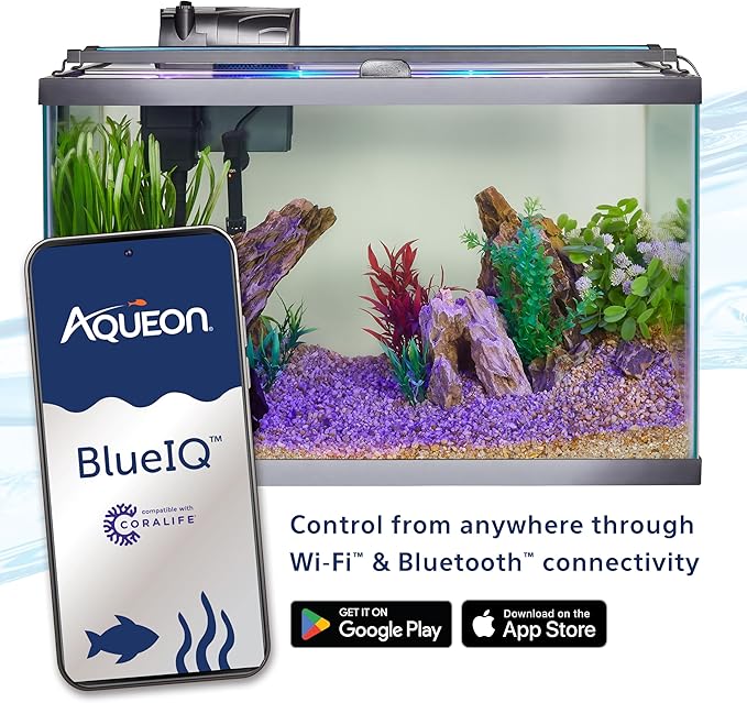 Coralife Fish Tank Aquarium Seascape WiFi/Bluetooth Smart LED Light Fixture, 48-54"