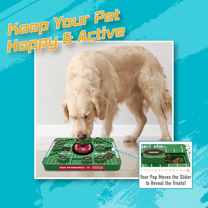 Pets First NFL SAN Francisco 49ERS Large Puzzle Toy - Interactive Dog Treat & Slow Feeding Toy