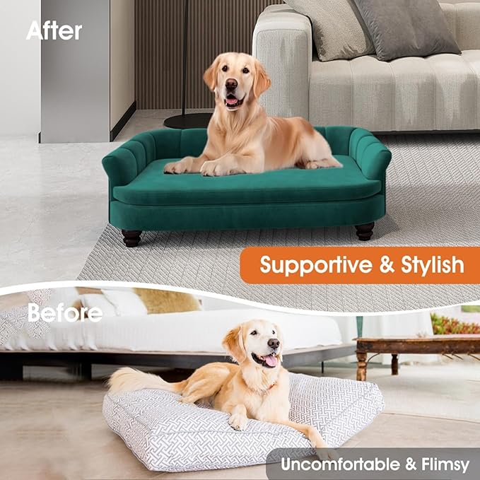 Dog Couch Sofa Bed, Comfortable Pet Sofa for Large and Medium Dogs, Soft Velvet Cushion, Durable Dog Furniture for Living Room