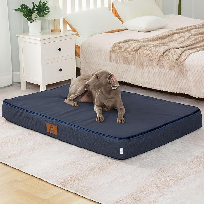 Orthopedic Memory Foam Giant Dog Bed - 6" Thick Beds for Large Sized Dog - Waterproof Removable Washable Cover & Wrap-Around Zipper - Ultimate Comfort & Easy Maintenance