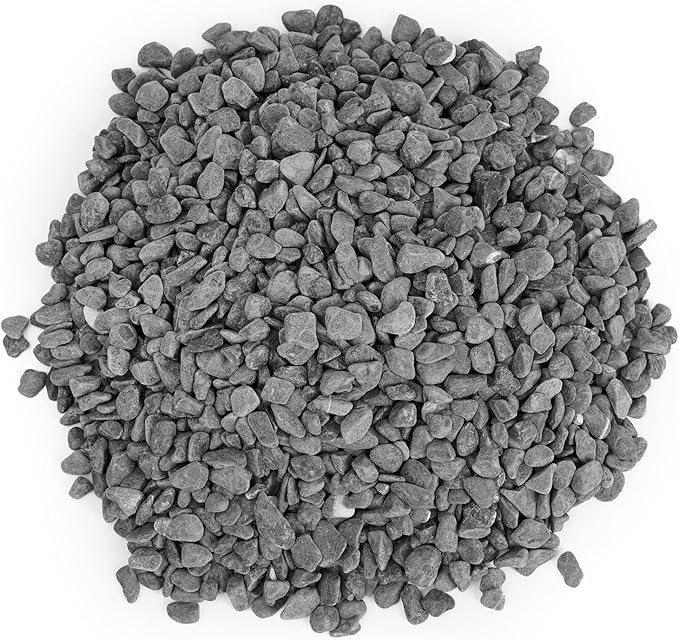 Mr. Fireglass Natural Decorative Gray Bean Pebbles 1/5" Crushed Gravel Stone for Decorating Garden, Succulent Plants and Walkway (2-lb Bag)