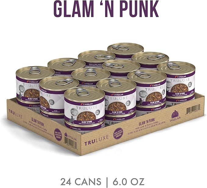 Weruva TruLuxe Cat Food, Glam 'N Punk with Lamb & Duck in Gelée, 6oz Can (Pack of 24)