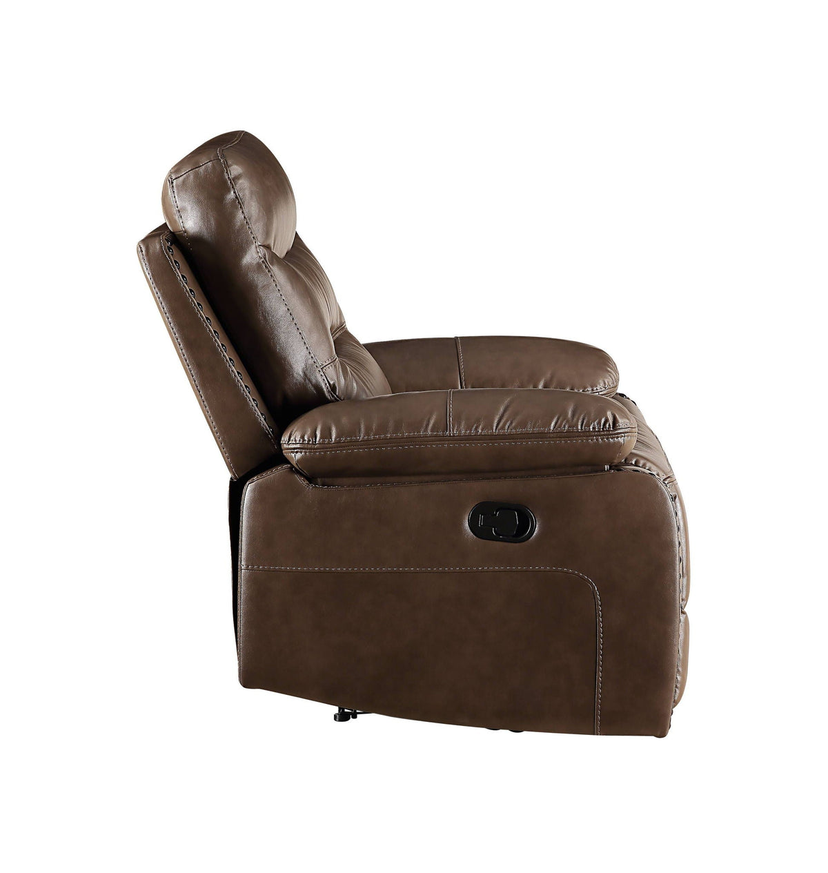 Aashi Leather Gel Match 3 Piece Recliner Living Room Set - Brown