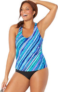 Swimsuits For All Plus Chlorine Resistant Racerback Tankini,18