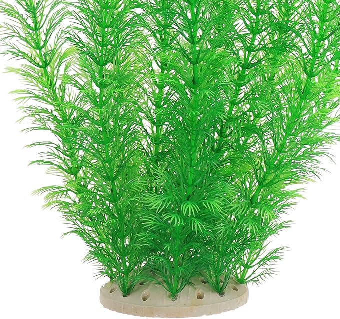 Aquarium Plastic Plants Large, Artificial Plastic Long Fish Tank Plants Decoration Ornaments Safe for All Fish 21 Inches Tall (J67 Grenn)