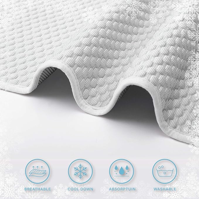 MICROCOSMOS Pet Cooling Mat & Sleeping Pad- Breathable Bubble Surface, EZ Clean. Keep Cooling for Pets, Kids and Adults in Summer.(GreyWhite, 48" x 24")