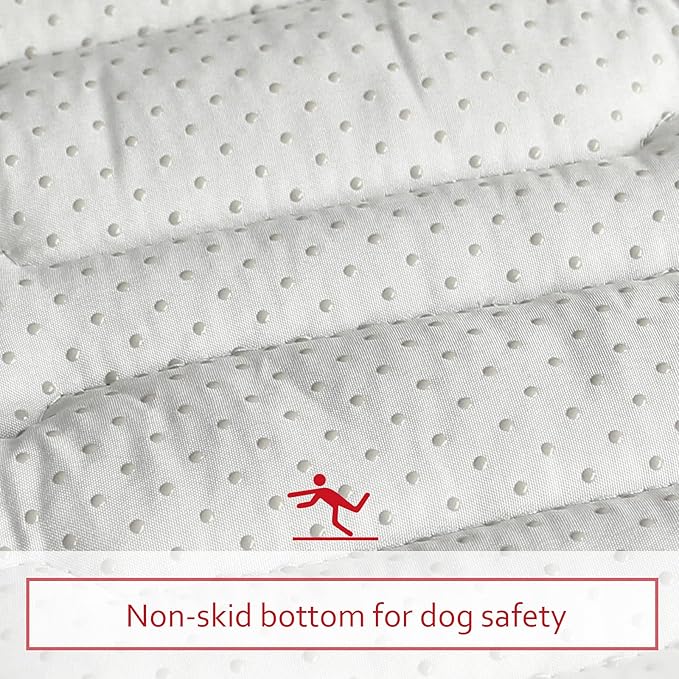 Dog Crate Mat (42" X 28") 2 Pack, Soft Dog Bed Mat with Cute Prints, Personalized Crate Pad, Anti-Slip Bottom, Machine Washable Kennel Pad, Grey