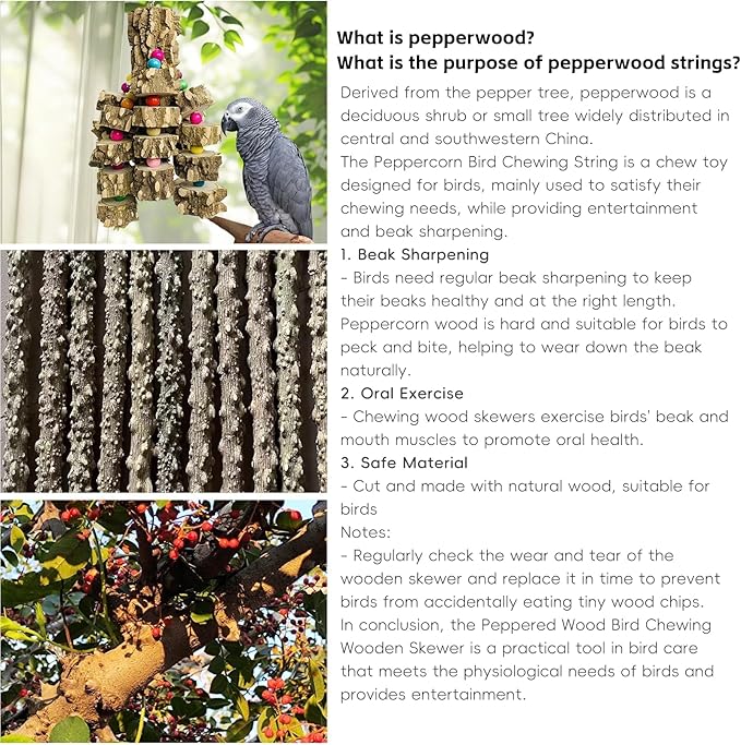 PINVNBY Macaw Toys, Extra Large Parrot Toys, Natural Wood Bird Chewing Toys for Large Birds Parrots African Grey Macaws Cockatoos Parkeets Eclectus Amazon Parrots