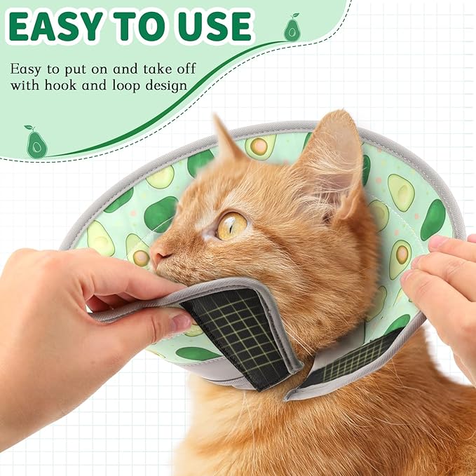 Cat Cone Collar Soft, Comfortable Cat Recovery Collar Pet Cone for Small Large Cats, Lightweight Elizabethan Collar for Cats Kittens After Surgery Prevent from Licking Wounds, Green, S