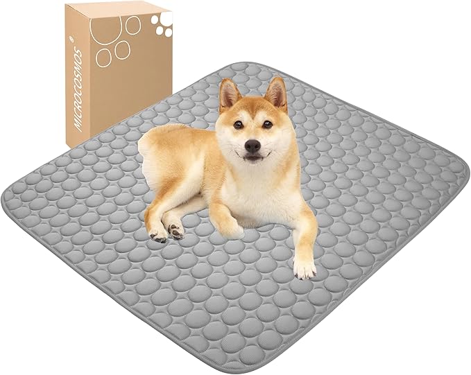 MICROCOSMOS Summer Cooling Mat & Sleeping Pad- Water Absorption Top, Materials Safe, Easy Carry, EZ Clean. Keep Cooling for Pets, Kids and Adults.(Drak Grey, 36" x36")
