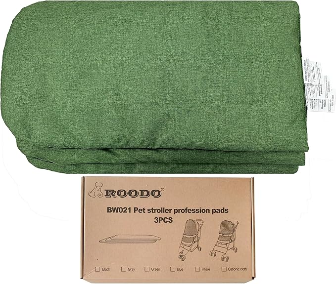 ROODO Pet Stroller Inner Pad for Exclusive Use,Original,Replaceable,Easy to Clean,Set of 3 pc(Green)
