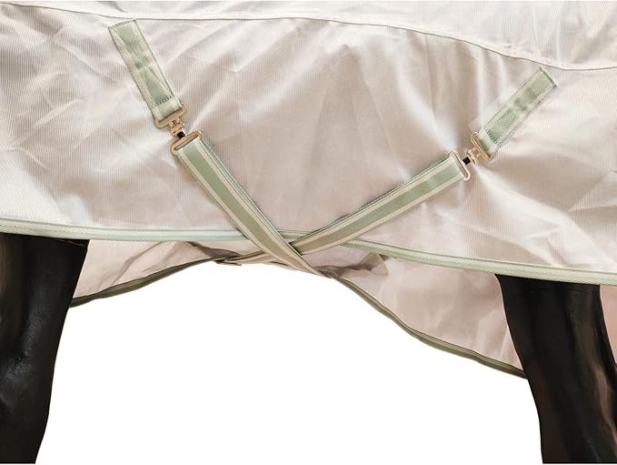 BARN & STABLE Breathable and Tear-Resistant Horse Fly Sheet with UV Protection Equine Summer Sheet Horse Fly Blanket with Removable Web Leg Straps