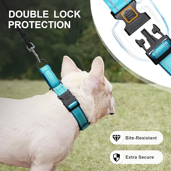 Airtag Dog Collar with Martingale Design, IP68 Waterproof Air Tag Collar Holder, Adjustable Reflective Soft Padded Nylon Dog Collar for Large Medium Small Dogs