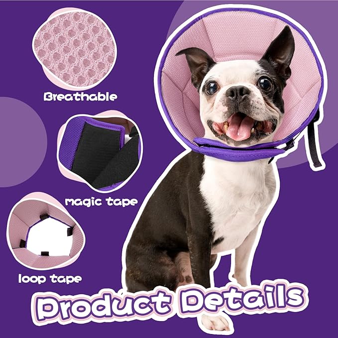 Dog Cone Collar After Surgery, Adjustable Soft Recovery Cone for Small Dogs to Stop Licking, Light-Weight Comfortable Elizabethan Collar for Dogs Anti-Bite Lick Protective Wound