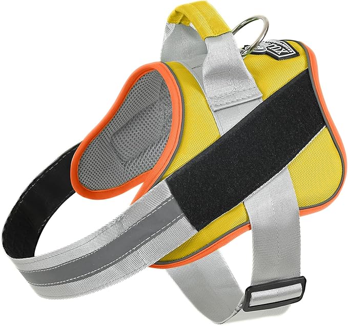 Bolux Dog Harness, No-Pull Reflective Dog Vest, Breathable Adjustable Pet Harness with Handle for Outdoor Walking - No More Pulling, Tugging or Choking (XX-Large (Pack of 1), YellowOrange)