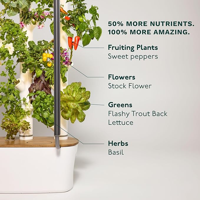 Gardyn 4.0 Hydroponics Growing System Kit & Vertical Garden Planter, 30 Non-GMO Indoor Plants Smart Garden, Herbs, Vegetables & LED Grow Lights for Indoor Gardening System