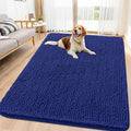 Smiry Dog Door Mat for Muddy Paws 71x46, Absorbs Moisture and Dirt Doormat, Non-Slip Washable Quick Dry Chenille Front Door Mat Indoor Entrance, Entryway Carpet for Inside Floor, Navy Blue