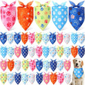 Weewooday 50 Pcs Paw Print Dog Bandanas Bulk for Dogs Soft Bibs Adjustable Triangle pet Bandana for Small Medium Large Costume(Paw Pattern, 25.6 x 17.7 x 17.7 Inch)