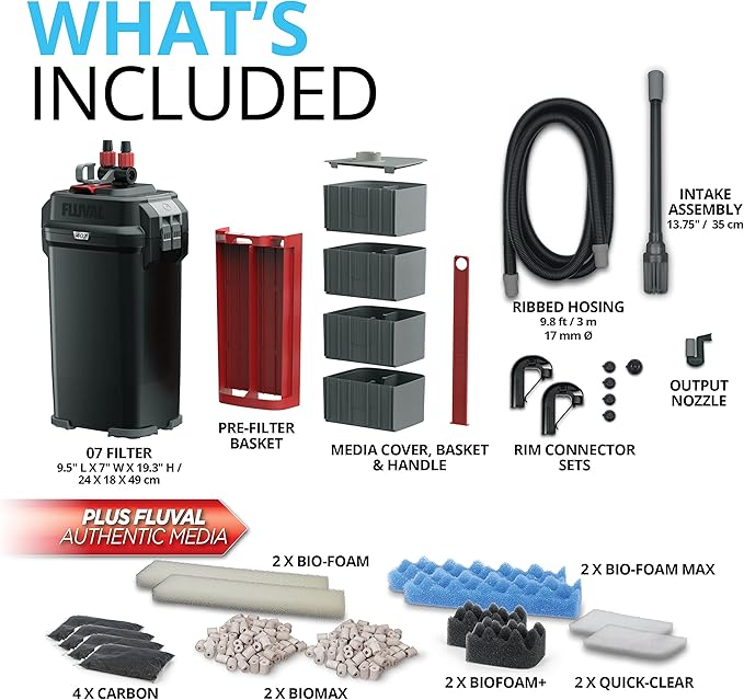 Fluval 407 Perfomance Canister Filter - for Aquariums Up to 100 Gallons - Aquarium Canister Filter