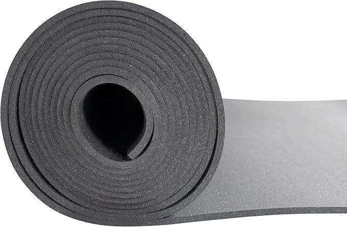 Genaflex Rubber Gym Floor Mat - 8mm Thick - Heavy Duty Commercial Protective Gym Flooring Roll (Black, 4' X 15')