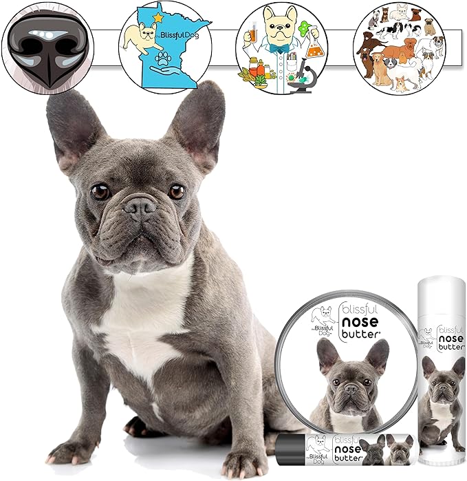 The Blissful Dog Blue French Bulldog Unscented Nose Butter, 16oz
