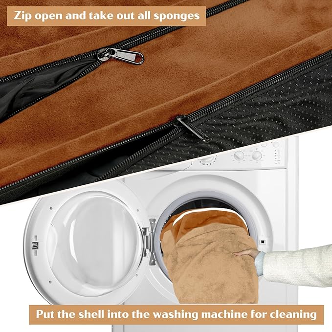 Comfort Expression Small Dog Beds Waterproof Orthopedic Foam Dog Sofa Beds for Small Dogs Comfy Pet Bed with Washable Removable Cover & Non-Slip Bottom(X-Small,Caramel)