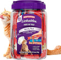 Beefeaters Cat Treats Variety Pack Lickable Puree 48ct – Salmon, Tuna & Chicken, Grain-Free, Taurine-Enriched, Ideal for Training & Interactive Feeding