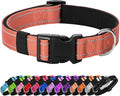 Reflective Dog Collar Padded with Soft Neoprene Breathable Quick Release Basic Dog Collars for Medium Large Dogs Coral