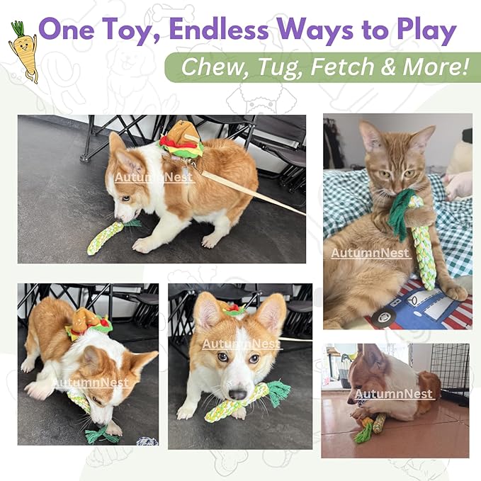 3PCS Rainbow Woven Pet Chew Set, Colorful Puppy Teething Chews, Dog Chew Toys, Cat Teething Playset, Soft & Safe Interactive Pet Chews