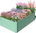 Domi Raised Garden Beds Outdoor, 8x4x2ft Thickening Tall Metal Rectangular Deep Root Box Planter for Vegetables, Flowers, Herbs, and Succulents 2" Deep w/ 456 Gallon Capacity - Green