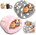 Wenqik 2 Pcs Guinea Pig Bed Cuddle Warm Hideout Small Animal Sack Cozy House Bedding Sleeping Cushion Portable Pet Carrier Cage Nest for Rabbit Hamster Rat (Gray, Light Pink,Pentagram)