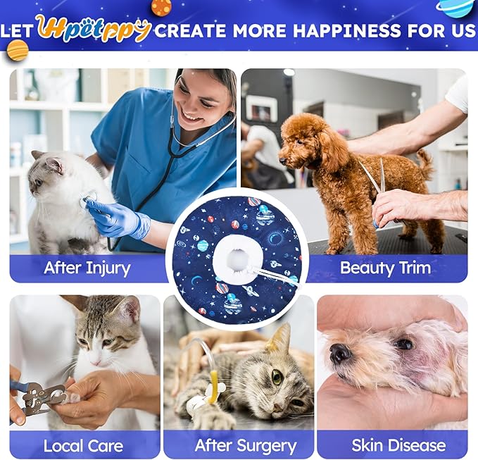 Cat Cone Collar Soft, Waterproof Cat Recovery Collar for Wound Healing Cute Donut Adjustable Kittens Cones to Stop Licking Comfortable Neck Elizabethan Collars for Cats Kittens After Surgery