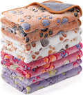 Reginary 4 Pcs Waterproof Guinea Pig Blankets Washable Small Animal Fleece Bedding Absorbent Guinea Pig Cage Liners Reusable Pet Pee Pad Sleep Mat for Hamster Ferret(Paw Print,28 x 14 Inch)