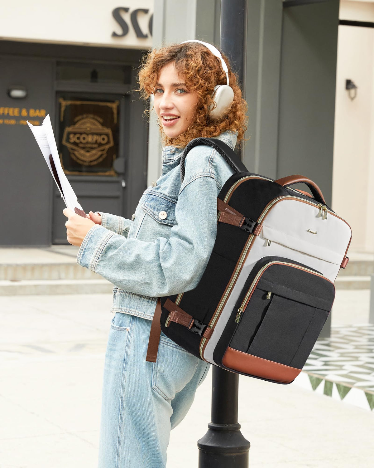 LOVEVOOK 40L Travel Backpack for Women & Men - 17.3 Inch Carry On Backpack & Personal Item Backpack for Airlines, Spacious and Durable Design, with 3 Packing Cubes