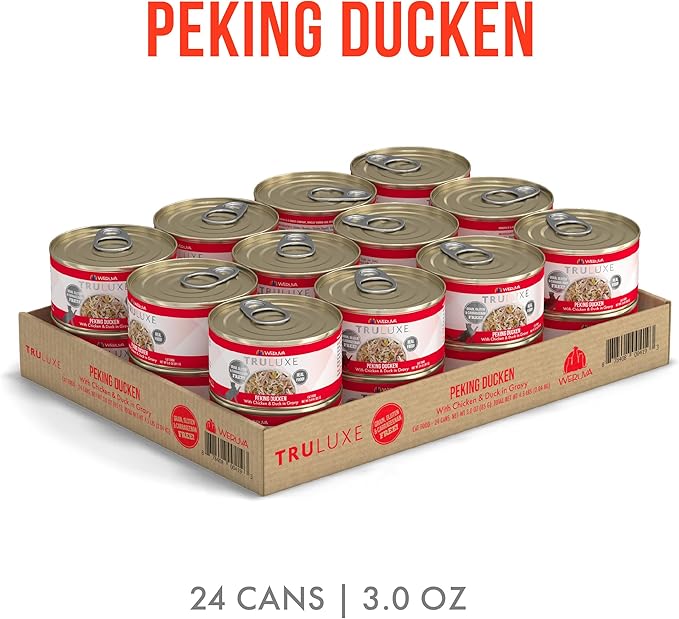 Weruva TruLuxe Cat Food, Peking Ducken with Chicken Breast & Duck Breast in Gravy, 3oz Can (Pack of 24)
