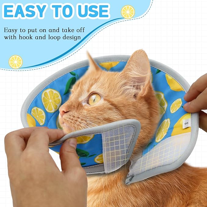 Cat Cone Collar Soft, Comfortable Cat Recovery Collar Pet Cone for Small Large Cats, Lightweight Elizabethan Collar for Cats Kittens After Surgery Prevent from Licking Wounds, Green, S