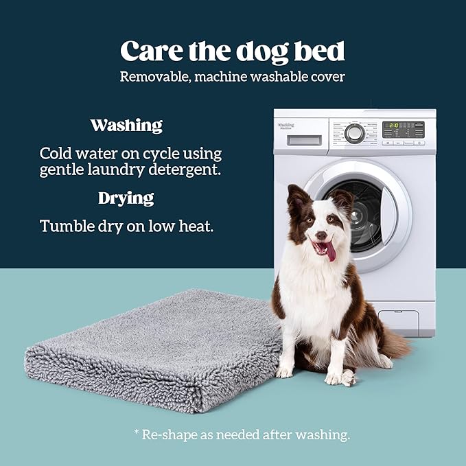 Stoutwool 4" Indestructible Dog Bed - Orthopedic Chew Proof Dog Crate Pad - Fluffy Kennel Mat for Aggressive Chewers - Ideal for Large Breeds & Fits 36-Inch Crate - 35"x22", Charcoal
